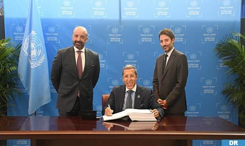 United Nations.. Morocco signs the Law of the Sea Convention related to biological diversity in international waters
